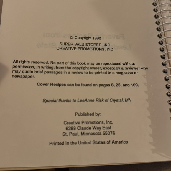 Celebrate Minnesota Cookbook Favorite Recipes from around the State Spiral GUC - Picture 2 of 6